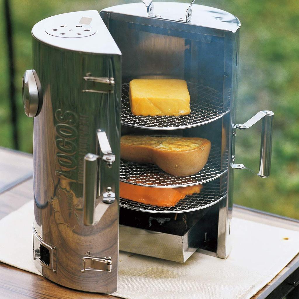 LOGOS Smoker LOGOS Forest Smoke Tower Smoker Cylindrical Type 180 Degree Type No Heat Source Required Camping Open/Close