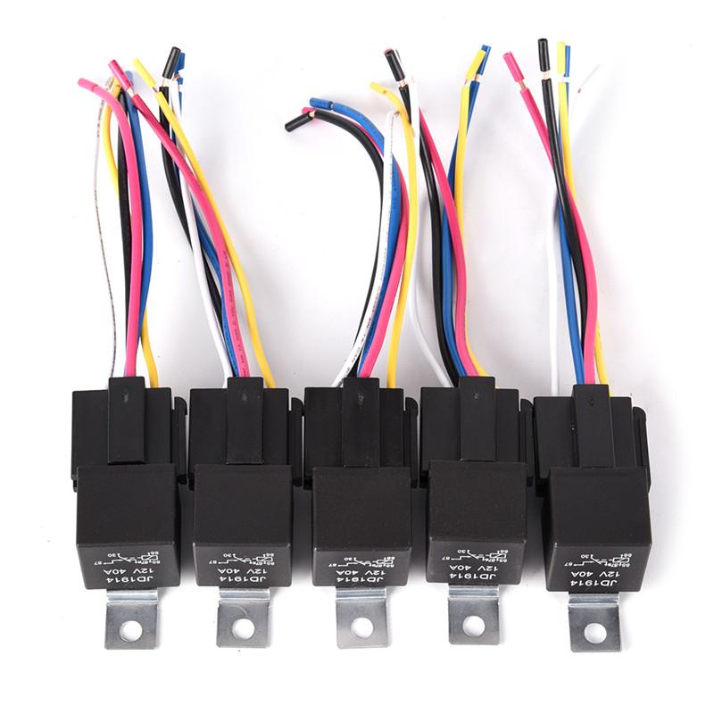12V 5Pin 40A Waterproof Car Relay With Socket Automotive Electrical Control Relay Relays 5