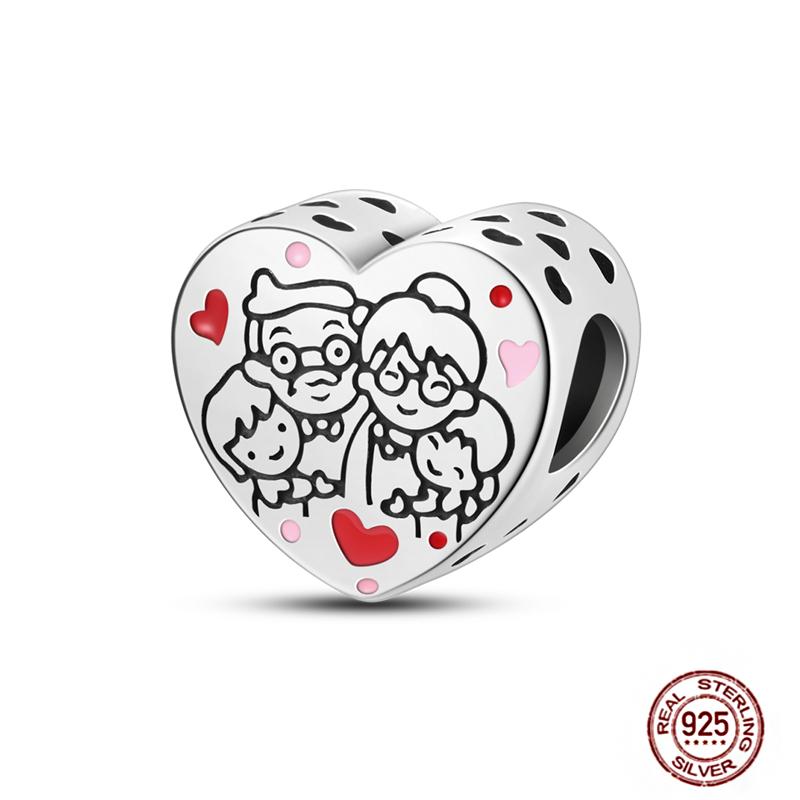 Медные Шармы Большая Любовь Мама Семья Сестра Розовое Сердце Тюльпан Бусины Ча Подходят для Оригинального Браслета Сделай Сам Ювелирный Подарок на День Матери