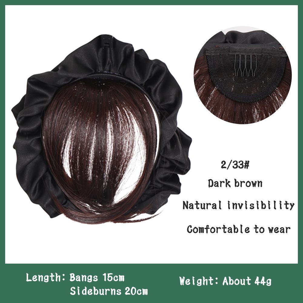 Synthetic Fake Bangs Hair Neat Fringe Bands with Headband Heat Resistant Bangs In Hair Extensions Hairpiece