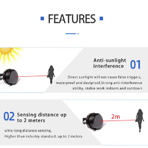 XKC-KD200 Proximity Detector Photoelectric Active Infrared Sensors Intelligent Non-contact Sensor Switch for Indoor Smart Home Replacement Sensors2