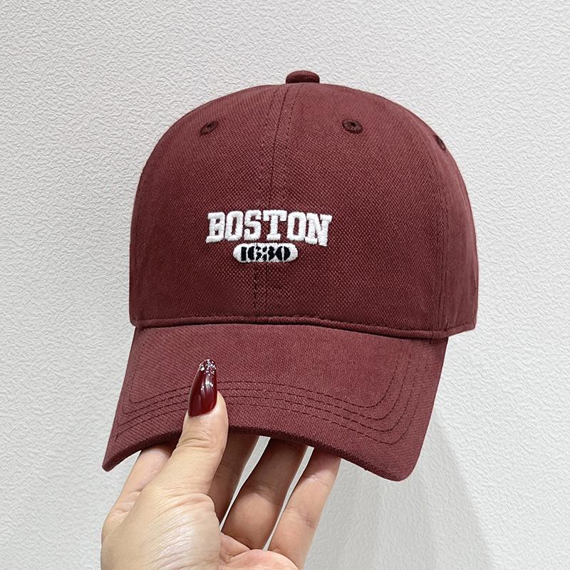 "Autumn Korean Style Embroidered Baseball Cap for Women & Men with Large Head Circumference"