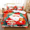 Santa Claus,Christmas Gifts  Anime Printed Duvet Cover Set 3-Piece Set Bedding Covers  Polyester Home Bedroom Christmas