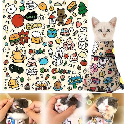 Пеленка для ухода за кошкой - Самоклеящийся мешок-фиксатор для стрижки когтей, чистки ушей и введения лекарств - Мягкая микрофибра, 4 размера S-XL