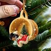 Animals Sleeping In A Tiny Cup Christmas Ornament Acrylic 2D Dog/Ferret/Sheep Christmas Tree Hanging Ornament for Holiday Decor