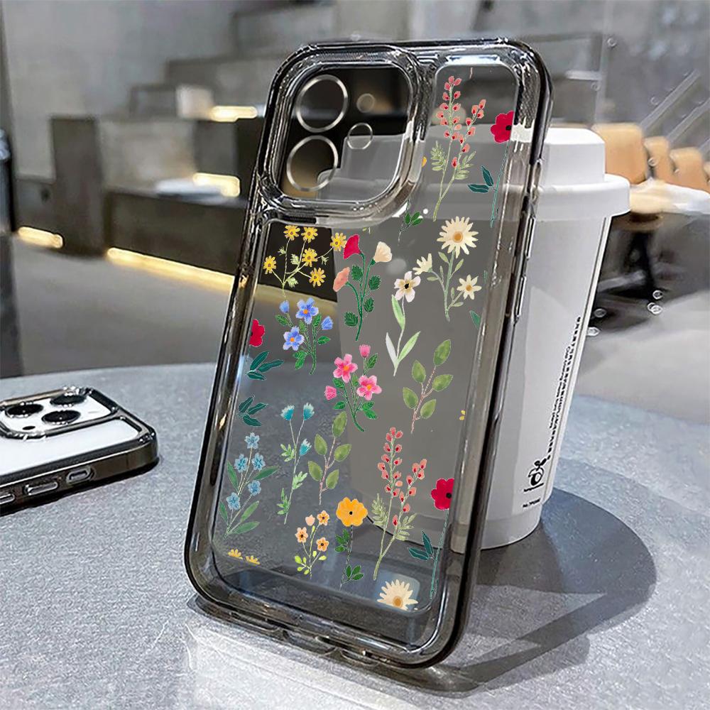 Силиконовый чехол для телефона с цветком для iPhone 16 Pro Max Funda iPhone 13 11 14 15 12 XR X XS 7 8 Plus SE 16promax 15promax Cover Bumper