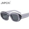 Ins Popular Fashion Oval Women Luxury Sunglasses Vintage Brand Designer Candy Color Clear Gradient Men Punk Sun Glasses