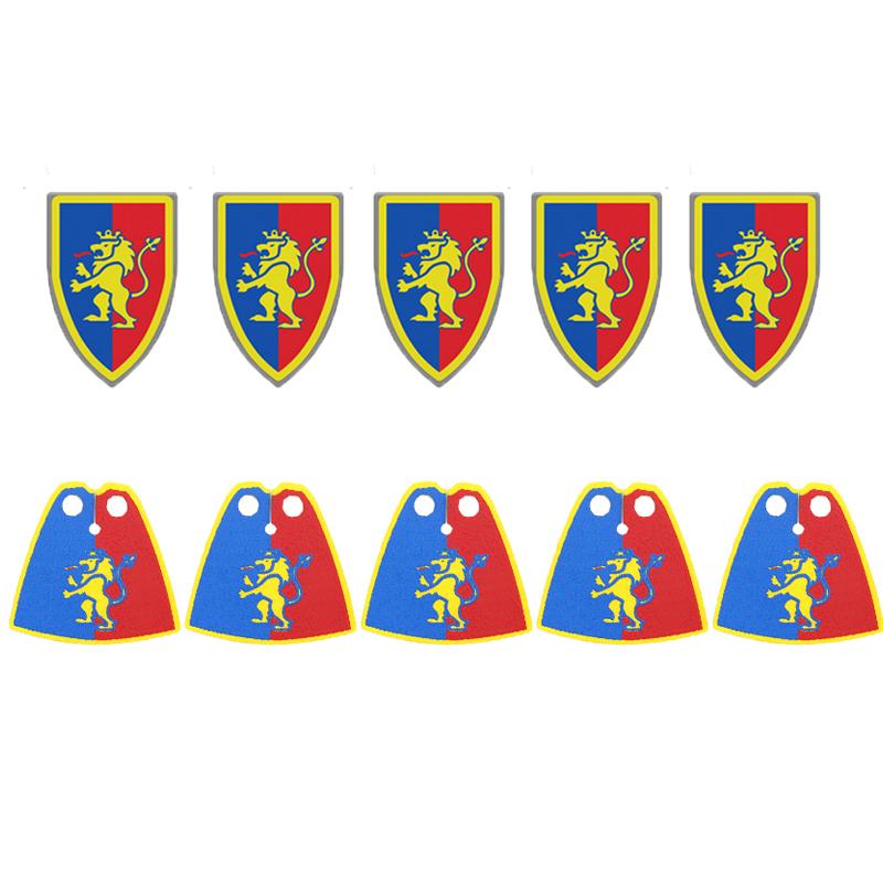 MOC Medieval Building Blocks Soldier Figures Weapons Accessories Armor Shield Flag Transport Ox Horse Mini Brick Toy Gift X010