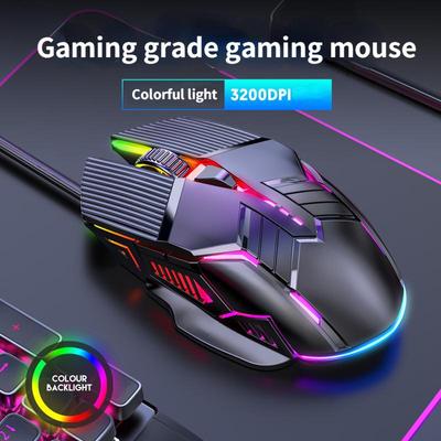 Проводная игровая мышь USB-мышь игровая RGB геймерская мышь 6 кнопок со светодиодной подсветкой бесшумные мыши для ПК портативного компьютера HMM
