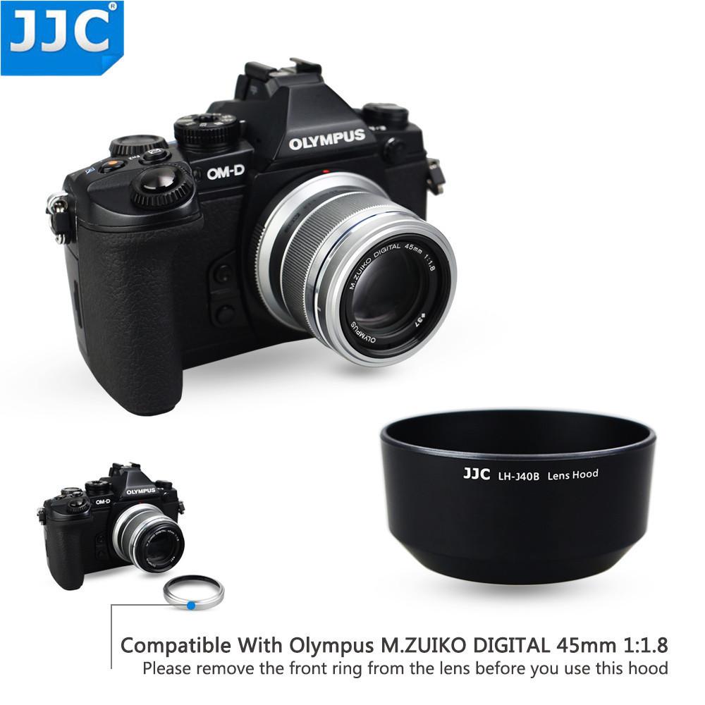 JJC LH-J40B Черно-серебристая профессиональная бленда для объектива For Olympus M.ZUIKO DIGITAL 45mm 1:Бленда LH-40B для объектива 1.8 Заменяет Olympus LH-40B