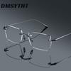 Rimless Glasses Men Photochromic Anti Blue Light Frameless Metal Frame Eyeglasses