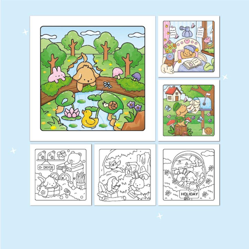 Cute Cartoon Coloring Book GIRL MOMENTS Educational Paperback Stress Relief Painting Gift Doodles Book for Adults And Teens