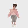 Girls' Mesh Lotus Leaf Collar Cardigan - Autumn Top for Ages 3-8