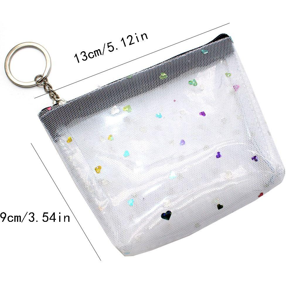 Zipper Transparent Coin Purse Candy Color Card Storage Bag Simple Small Wallet Lady