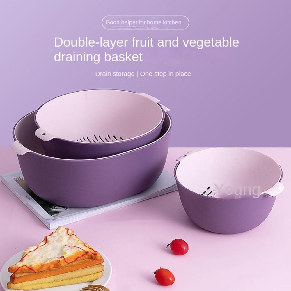 Drainer Plastic Drain Basket Vegetable Cleaning Tool Washing Storage Basket Kitchen