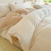 Milk Fleece Four-piece Set, Thickened Carved Fleece, Bed Sheet Quilt Cover, Bed Three-piece Set