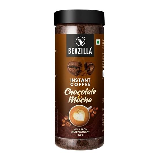 Bevzilla Шоколад и Мокка (Шоко-Мокко) Банка растворимого кофейного порошка – 200 г |Зерна арабики с шоколадным оттенком|Идеально для эспрессо, латте и капучино