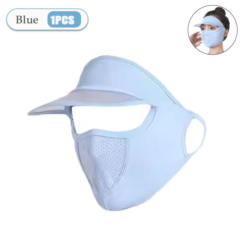 1-20PCS Women‘s Summer Ice Silk Sun Hat with Full Face Mask Breathable UV Protection Lightweight Washable for Outdoor Travel