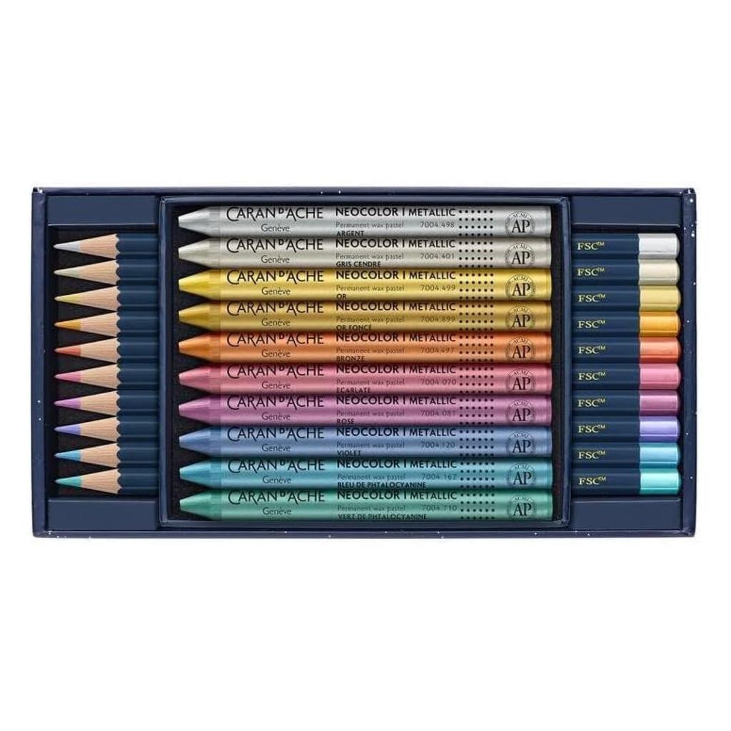 CARAN Карандаши цветные Набор для смешанных техник Коллекция Рождество 2024 20 цветов 20 штук Лимитированный выпуск Официальный импорт D'ACHE d'Ache