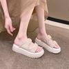 Platform Sandals Women's Summer Wear 2025 New Fairy Style Roman Shoes Pearl Soft Sole Beach Cool Slippers
