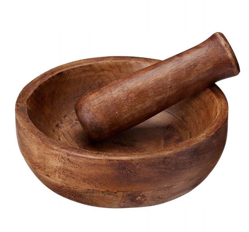 Natural Wood Mortar & Pestle for Spices, Mango Wood