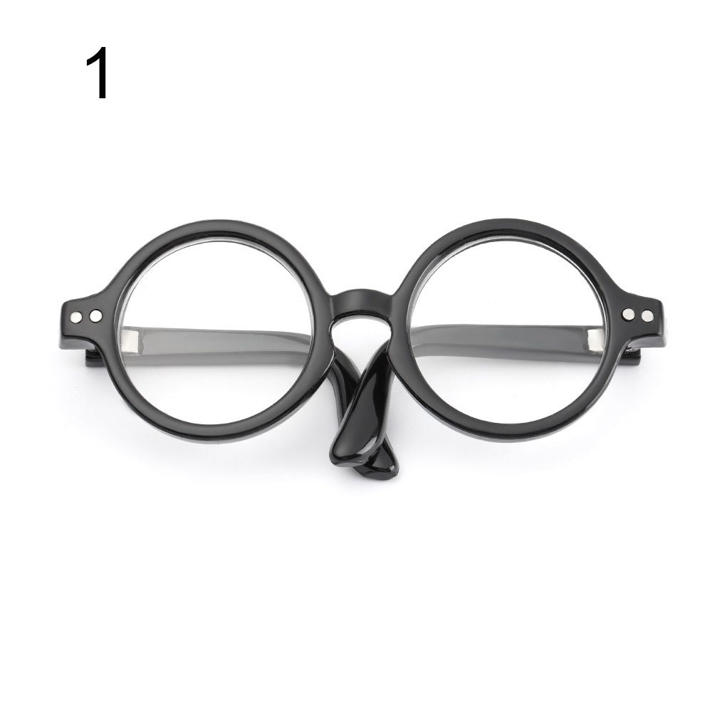 Round Frame Candy Color Toys Eyewear Clear Lens Eyeglasses Plush Doll Miniature Doll Glasses