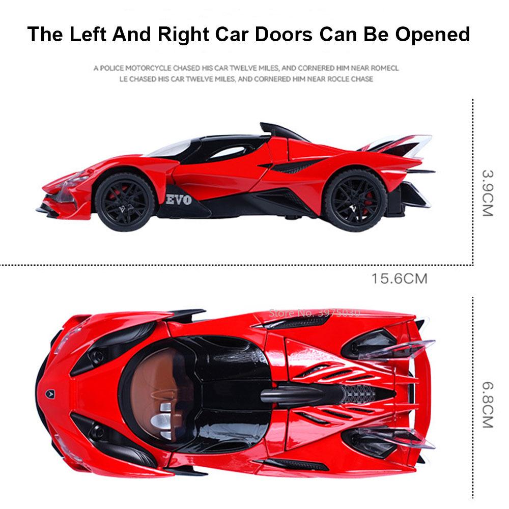 1/32 Apollo EVO Scale Alloy Sport Car Model Diecasts Vehicle Model with Light Sound Инерционный автомобиль Toys for Child Birthday Gifts