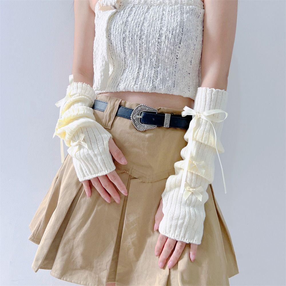 False Sleeves Arm Warmers Fingerless Elbow Mittens Cool Finger Sleeves Cover for Women Girls