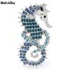 Wuli &Baby New Seahorse Брошь Булавки Подарочные Женские Броши Классические Ювелирные Изделия Аксессуары 4 Цвета Значок
