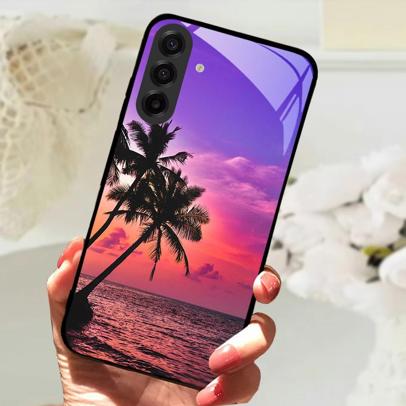 Чехол для Samsung Galaxy S25FE Модный Чехол-бампер с изображением Льва и Цветов из Закаленного Стекла Ударопрочный Защита Камеры для Galaxy S25 S 25 FE