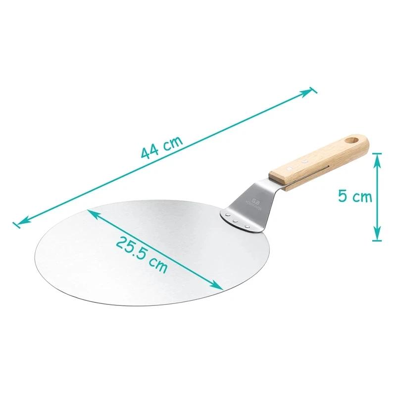 10 Inch Stainless Steel Wooden Handle Pizza Shovel,large Shovel Surface,can Be Hung,transferred Cake,pancake Transfer Tray Tool