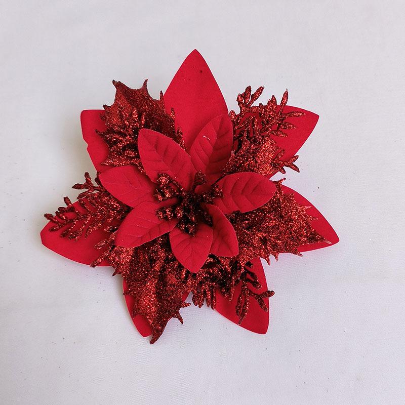 14 см рождественский золотой порошок елочное украшение блестящий имитация цветка рождественский венок кулон домашний новогодний декор для вечеринки