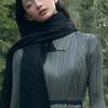 FINE PLEATS Pleated Big Scarf Black