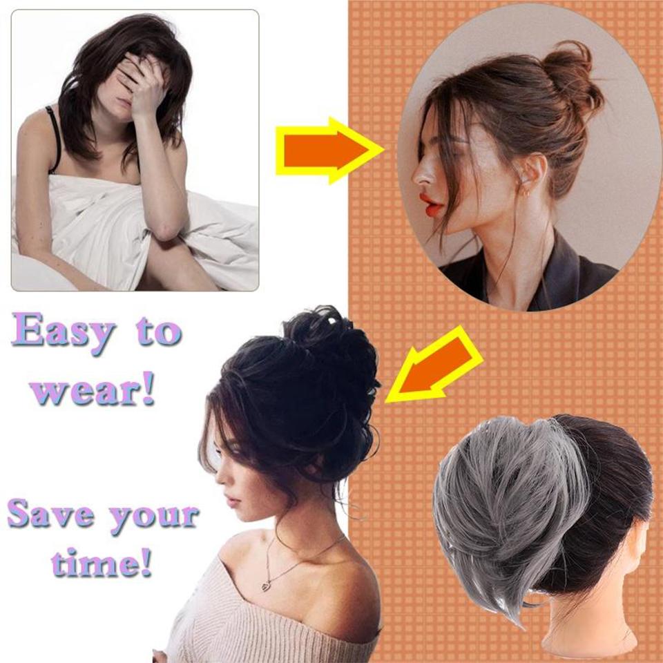 Модные булочки для наращивания волос, эластичные синтетические грязные резинки для волос, шиньон, эластичная лента, шиньоны для женщин