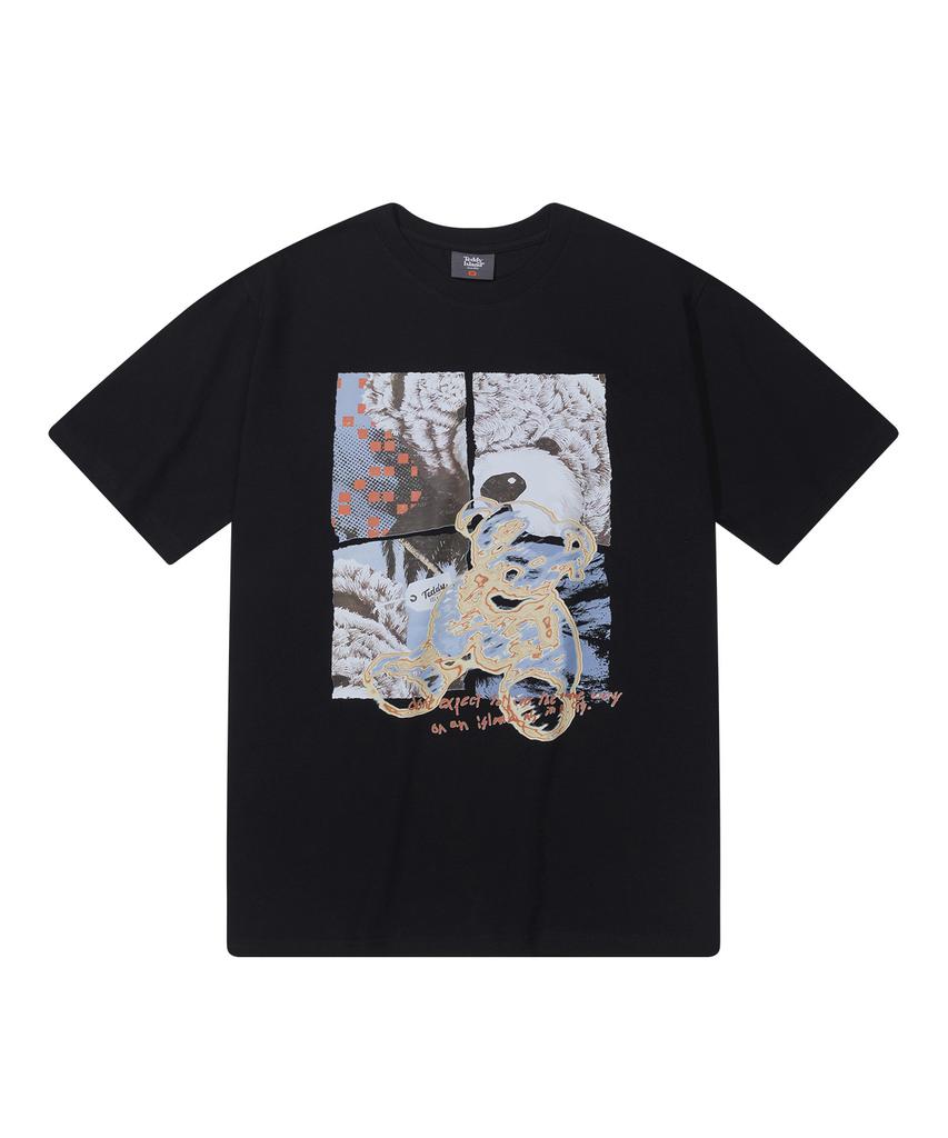 TEDDYISLAND Collage Teddy Short Sleeve Black