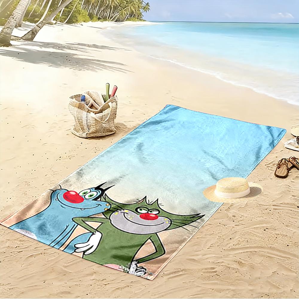 Two Cartoon Cats with Red Noses Beach towel quick-drying for travel outdoor sports jogging beach and swimming
