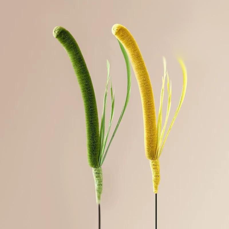 Набор игрушек-палочек для царапания, кусания и пинания, сменные насадки с зеленым цветом для дразнилки, интерактивная игрушка для , тревоги и