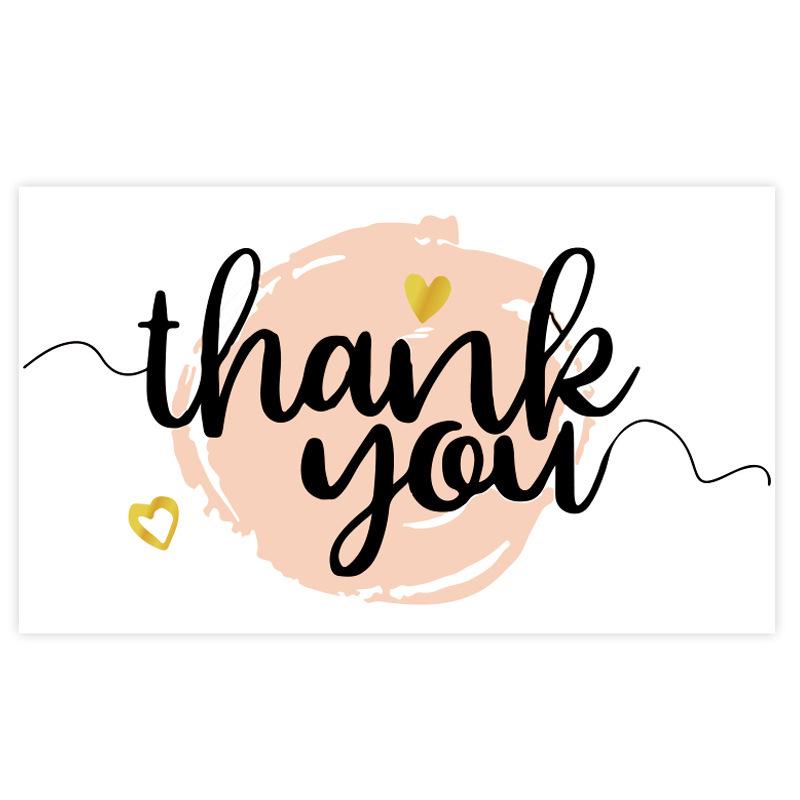 Black Thank You Greeting Cards, 50 Sheets/Pack