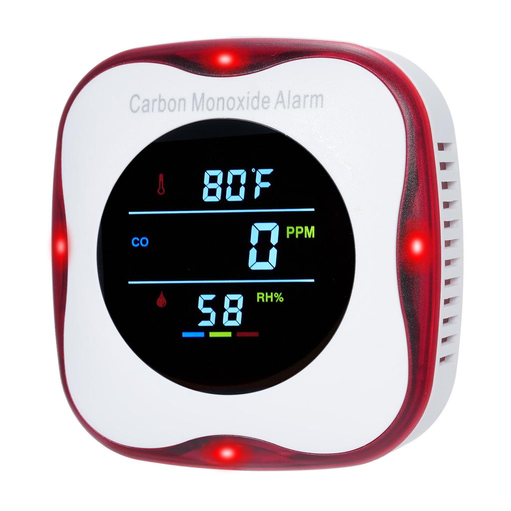 Carbon Monoxide Detectors Plug In Wall 3in1 CO Detector Humidity Temperature Meter with LCD