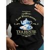 European size - Women'S Vintage British Tea House Graphic T-Shirt - Lady Whistledown Spilling the Tea