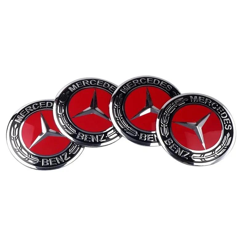 GLC GLB 4pcs 56mm Car Wheel Center Caps Stickers For Mercedes Benz AMG E S C A B Class GLE GLS CLS GLA GLK GLB W205 W206 W221 W