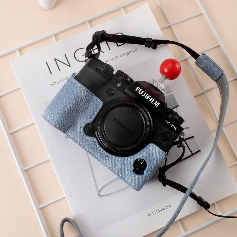 PU Leather Camera Case Fujifilm X-T5 With Detachable Shoulder Strap Protective Sleeve Bag Mirrorless Cameras