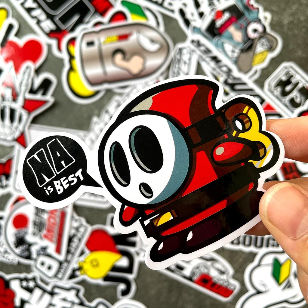 40 шт./лот Случайные JDM Мотоциклетные Наклейки Мото Кузов Шлем Автомобиль Виниловые Наклейки Аксессуары Для YAMAHA MT07 09 R1 R3 R6 Nmax Xmax Tmax