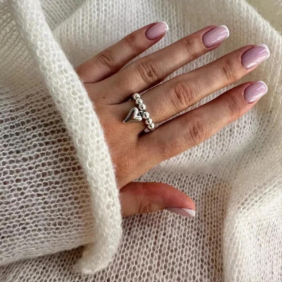 Sexy Big Red Lip Shape Lip Piercing Y2K Finger Ring Geometric Sexy Versatile Jewelry Rings for Women Unique Punk Party Gift