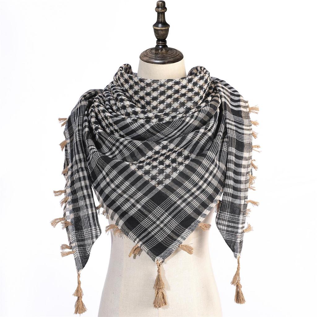 Popular Men's Arafat Keffiyeh with Tassels – Hot Middle East Style, In Stock