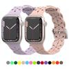 Кружевной силиконовый ремешок для Apple Watch 49/45/41/44/42/40/38 мм, дышащий браслет-браслет для iWatch Ultra 8 7 6 5 4 SE 3 2 1