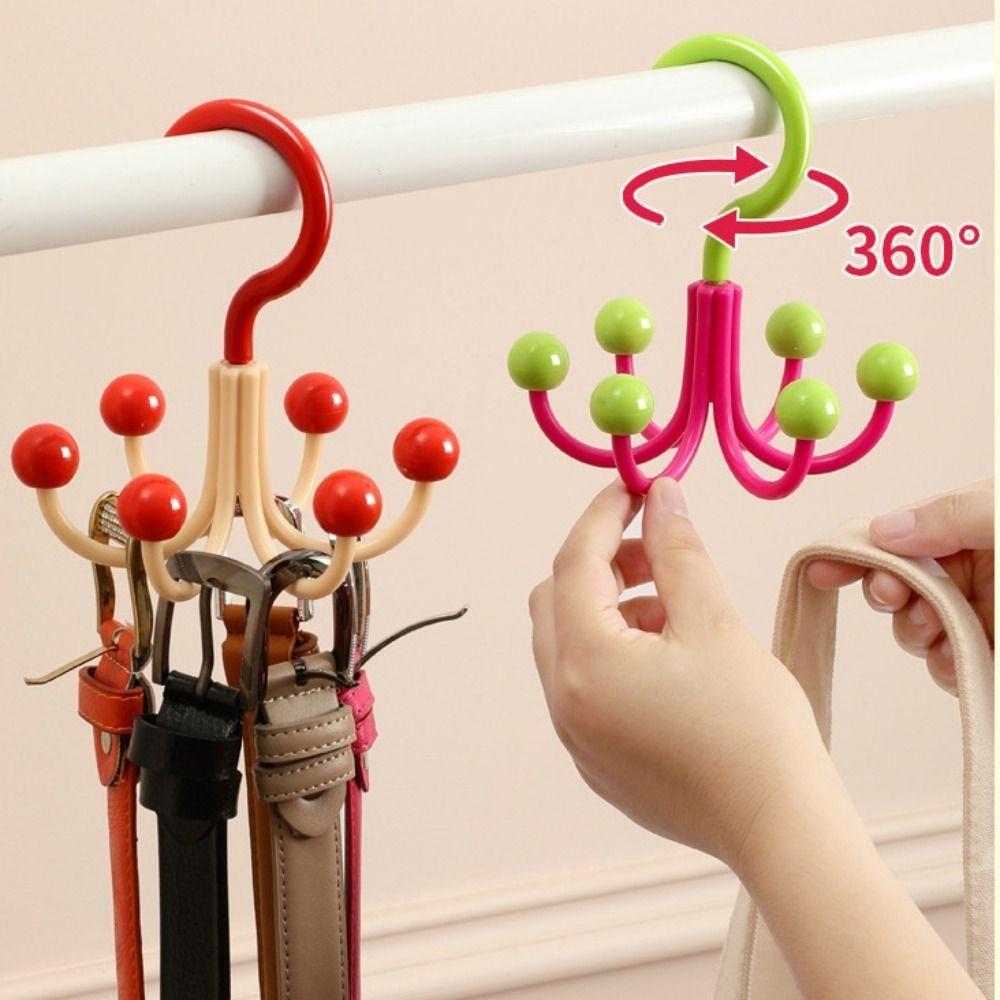 6pcs Space-Saving Dopamine Hook Hanger Six Claws Scarf Hat Bag Organizer  Laundry