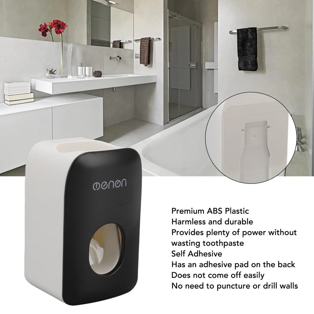 Automatic Toothpaste Dispenser Wall Mounted Adhesive Toothpaste Squeezer Holder for Bathroom