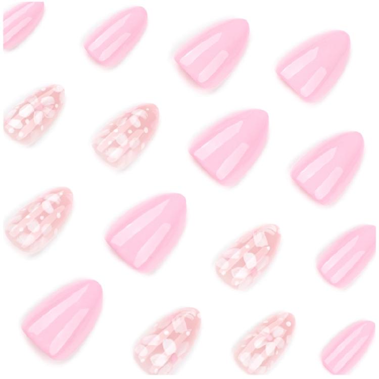 24 шт. Накладные ногти миндалевидной формы, клей для ногтей, французский дизайн, накладные ногти, искусственные ногти, подарки для женщин и девушек