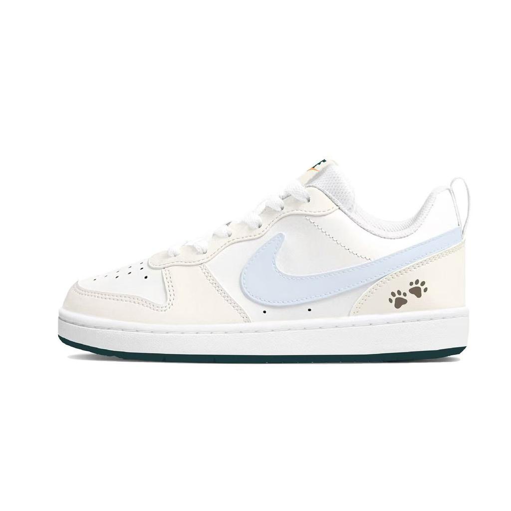 Nike Court Borough Maris Sal Cheese Synthetic Leather, Leather Slip Resistant Abrasion Resistant Low top BQ5448-017(Team1848--SBOX)